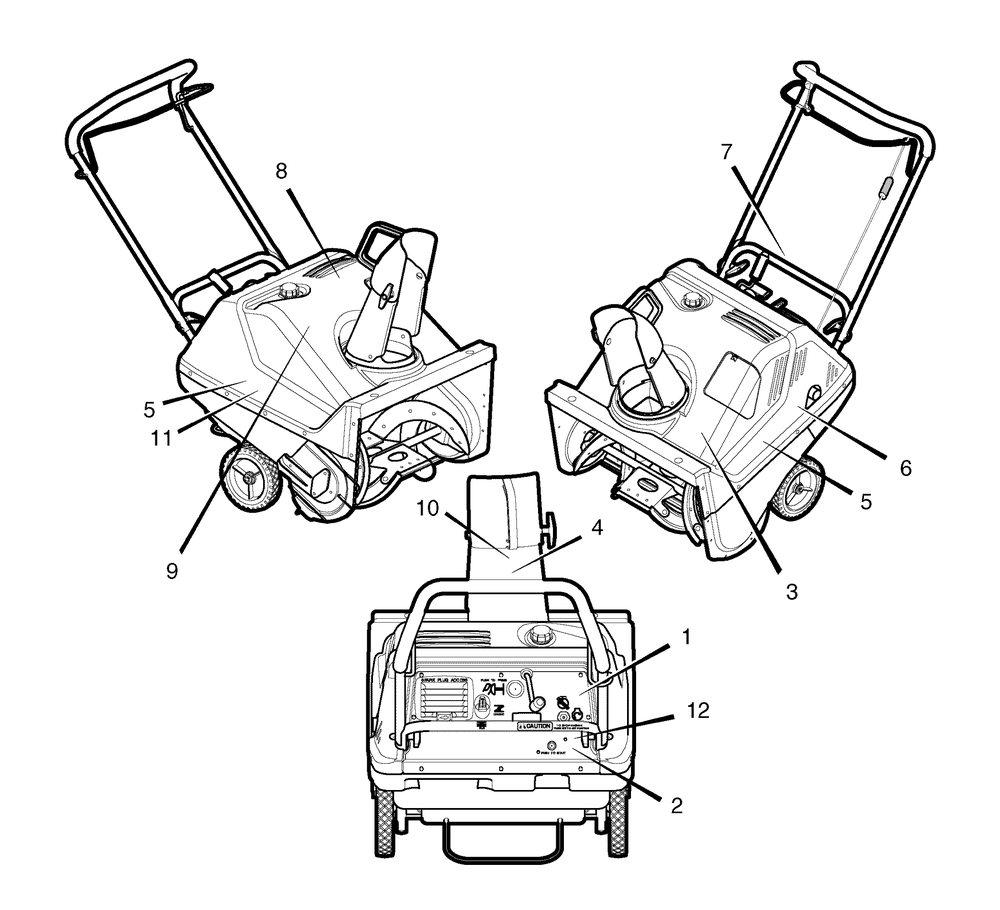 Decals Diagram and Parts List for 6220540X110N (18-2812-88  SN 5022 ES)(2007) Briggs and Stratton Snow Blower